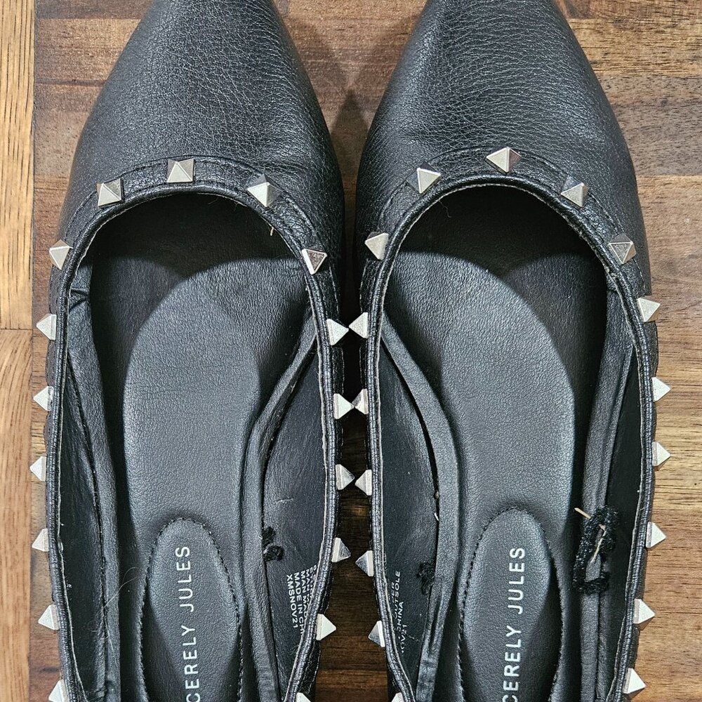 Sincerely Jules Silver Stud Black size 6.5 shoes